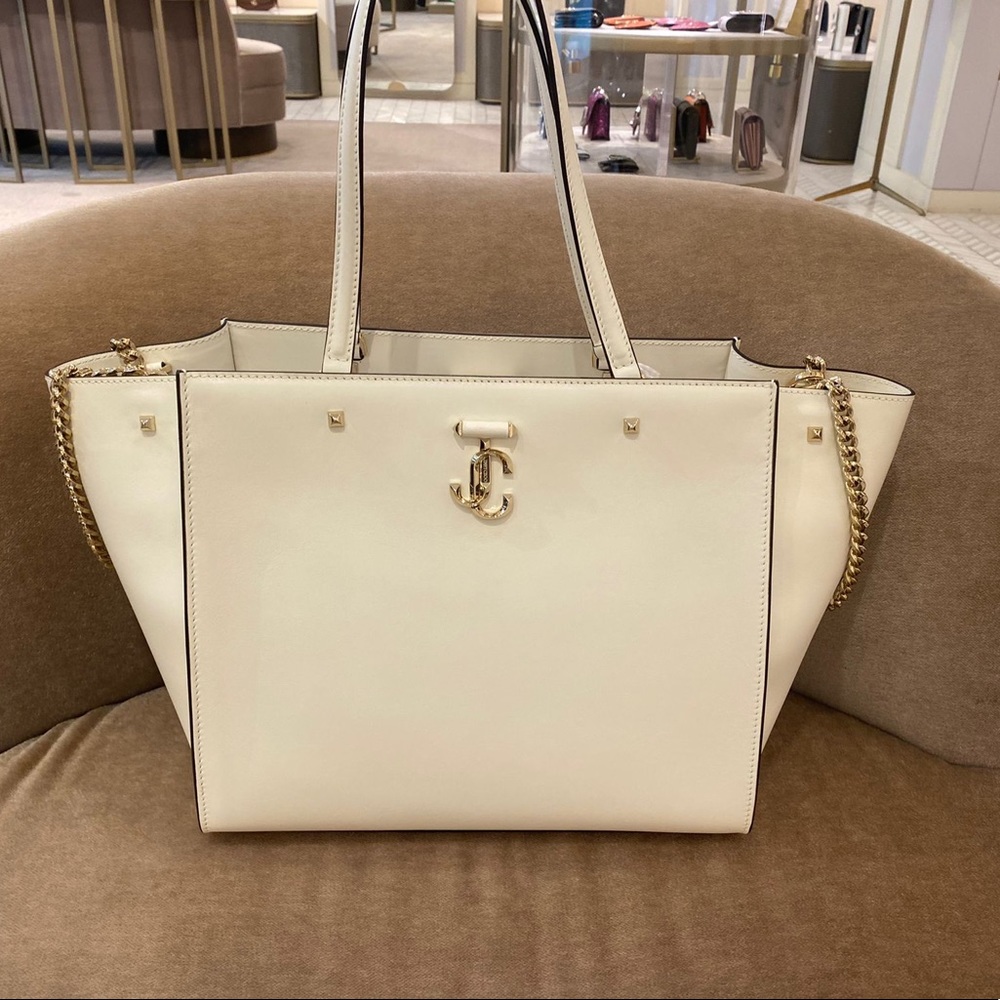 JimmyChooVarenne tote bag  calf leather light gold
